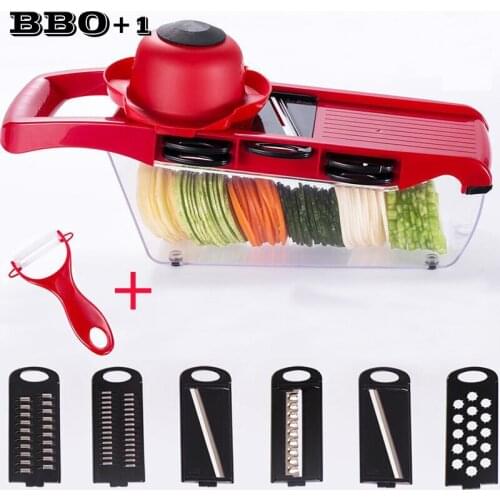 6in1 Multifunctional Vegetable Grater Fruit Slicer Stainless Steel Blade Carrot Potato Peeler Manual Cutter Cooking Kitchen Tool