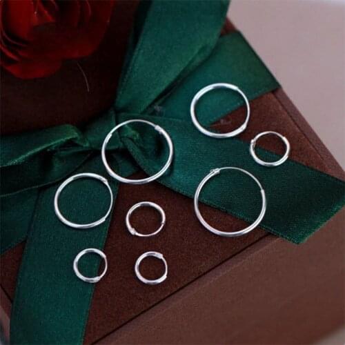 925 Sterling Silver Korea Temperament Mini Circle Hoops Earrings Gift For Women Minimalist Gothic Punk Earing Fine Jewelry