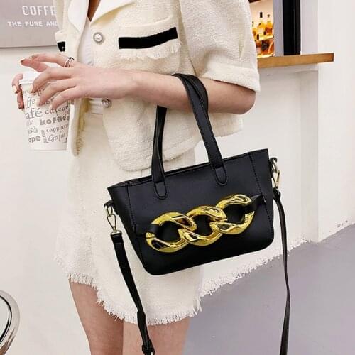 Brand Womens Bucket Shoulder Bag Design Thick Chains Handbag and Purses Luxury Ladies Crossbody Bag and Clutches Lady Tote Bags