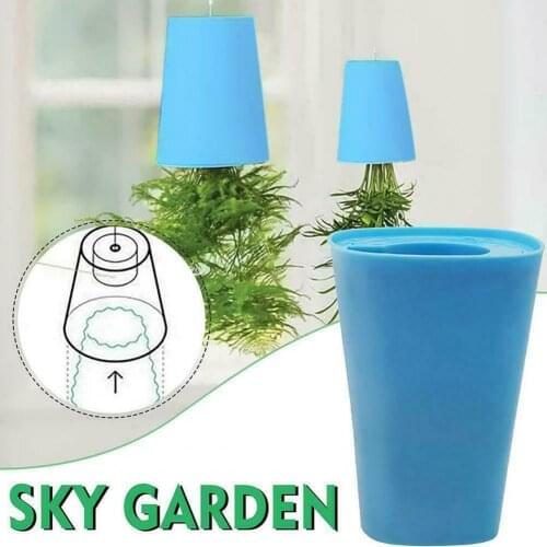 Flowerpot Lightweight Upside-down Design Plastic Double-layer Hanging Flower Pot for Home
