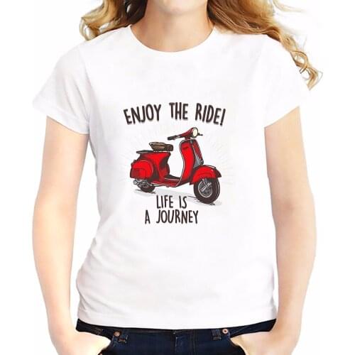 Italy classics scooter t shirts women 2018 summer new casual tee shirt femme soft comfortable tshirt JOLLYPEACH brand t-shirts