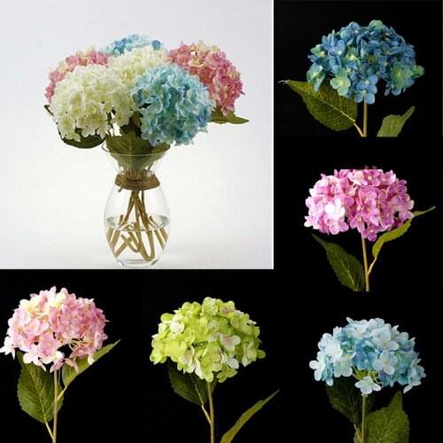 70% Hot Sale!!1 Bouquet Faux Artificial Silk Flower Hydrangea Leaves Wedding Party Decor Craft