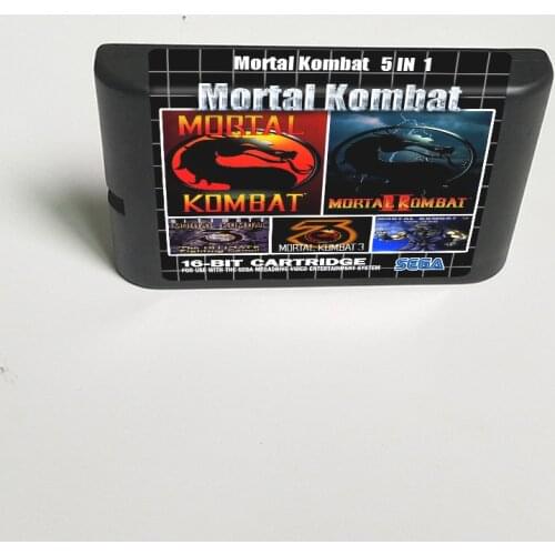 Mortal Kombat 5 in 1 (Mortal Kombat 1 2 3 Ultimate) 16 Bit MD Game Card for Sega Megadrive Genesis Video Game Console Cartridge