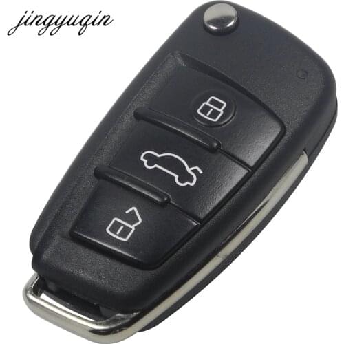 Jingyuqin 50pcs/lot Flip Remote Car Key Shell For AUDI A2 A3 A4 A6 A6L A8 TT Without Blade Folding Case 3 Button