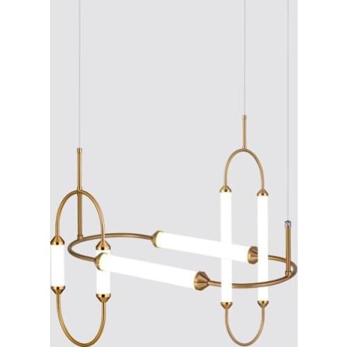 Nordic line combination chandelier creative bedside lighting art simple bedroom study lamp exhibition hall lamps