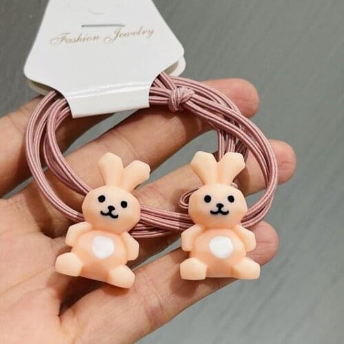 2Pcs Cute Animals Unicorn Panda Rabbit Headwear Kids Cartoon Elastic Hair Bands Baby Headdress Children Ropes Girls Accessories