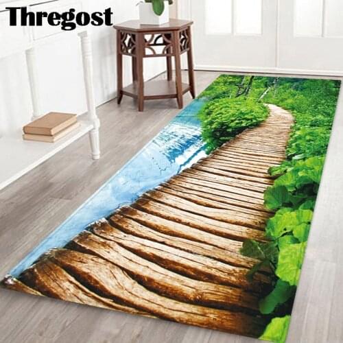 Thregost Microfiber Rug Memory Foam Bathroom Mat 3D Scenic Print Door Mats Indoor Living Room Home Decor Carpet