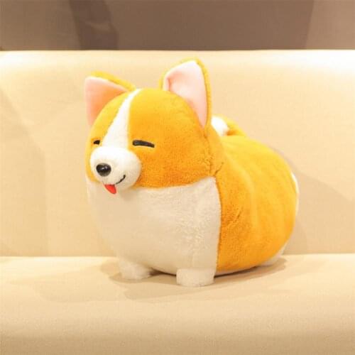 32cm Cute Cartoon Animal Standing Smile Corgi Dog Stuffed Plush Doll Toy Home Sofa Decor Kids Toy Children Birthday Gift