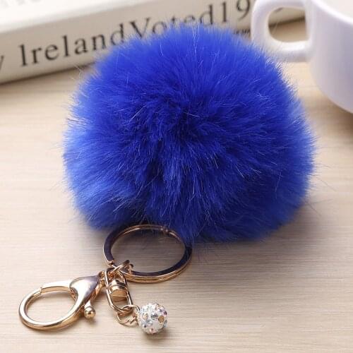 29 Colors Cute Fluffy Fur Pom Pom Keychains Soft Faux Rabbit Fur Ball Car Keyring Pompom Key Chains Women Bag Pendant Jewelry