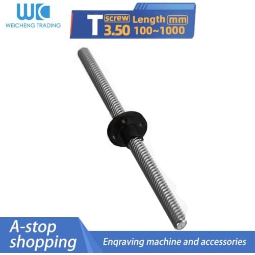 1/2PC miniature screw trapezoidal stainless steel threaded screw T3.5-0.609 T3.5-2.4 + nylon nut of the same model