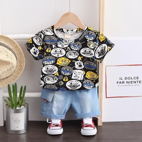 Boys Girls Fashion T Shirt Shorts 2Pcs/sets Toddler Baby Infant Clothes Casual Tracksuit Kids Summer Cartoon Children Clothing