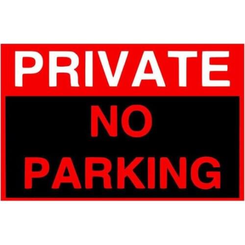 Lovely PRIVATE NO PARKING KK Car Sticker Waterproof Reflective Laser Fashion Decal Pvc 13.4CM X 8.6CM Car Decor