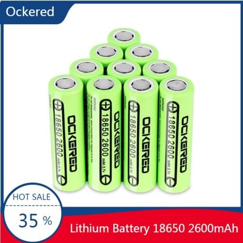 Ockered 10Pcs/Lot Original 3.7 V 2600mAh 18650 Battery Rechargeable Li-ion Batteries Toy Tools Flashlight Rechargeable Batteries