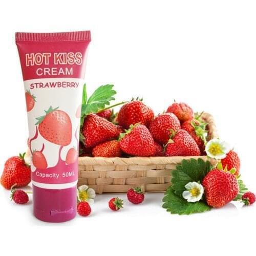 3PCS Hot Kiss Strawberry Lubricant Edible Oral Lubricant Anal Excite Woman Oral Lube Vaginal Lubricante Oral Job for Anal 50ml