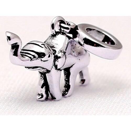 S925 Silver Animal Bead Charm Vintage Cute Elephant Pendant Beads for Women Bracelet & Bangle DIY Jewelry