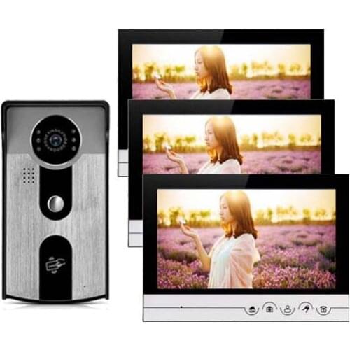 XINSILU Intercom Doorbell Home Security System 9"Color Video Door Phone Touch Key Monitor w/t SD Card Slot IR FRID Camera 1V3
