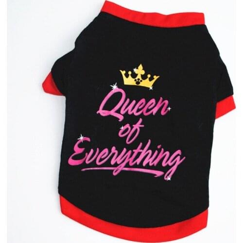 100% Cotton Sleeveless Shirt Pug Clothing Dog Princess Crown Cotton Soft Dog Clothes Summer Yorkshire Terrier Pets Products E