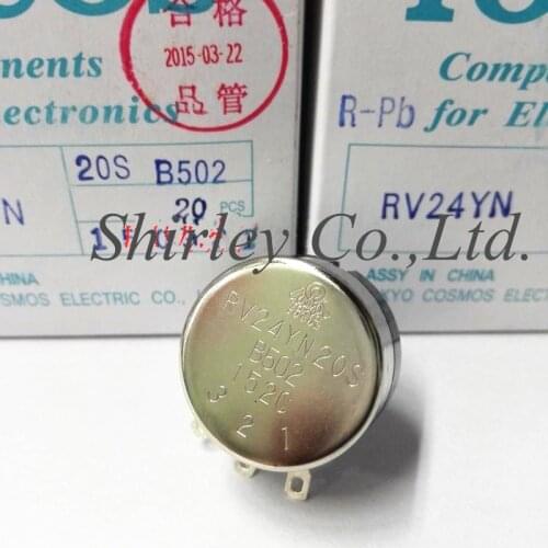 100% new Original TOCOS TOKYO COSMOS RV24YN20S B502 5K ohm Carbon film potentiometer single-turn potentiometer switch RV24YN