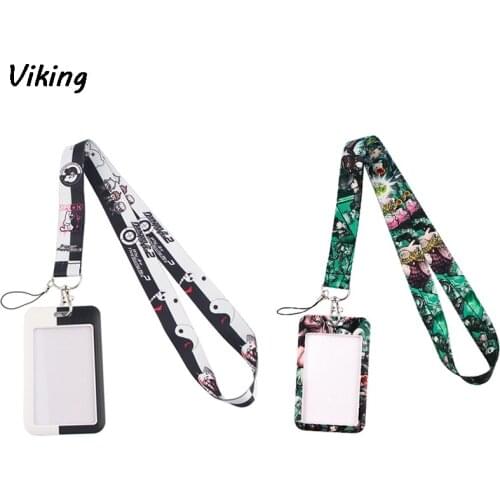 20pcs/lot G1844 Anime Lanyard Keychain key Badge Mobile Phone Rope Lanyard With Kawaii Card Holder Cover