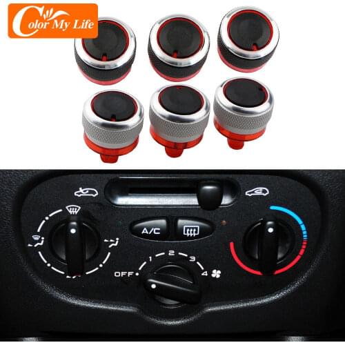 3Pcs/Set Car AC Panel Knob for Peugeot 206 207 2005 - 2011 for Citroen C2 AC Heat Control Knobs Switch Sticker Accessories