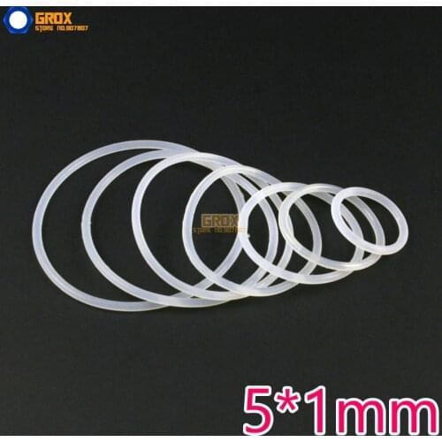 400 Pieces 5*1mm Silica Gel Sealing Gasket Seal Washer O Ring