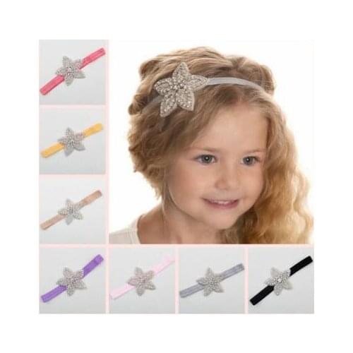 Hair Accessories Cute Baby Girls Kids Hair Band Children Star Rhinestone Princess Headband Party YH450