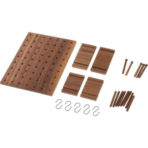 1/6 1/12 Scale Wooden Wall Mounted Shelf Stand with Hooks Holder Furniture Kitchen Home Supplies Ornaments