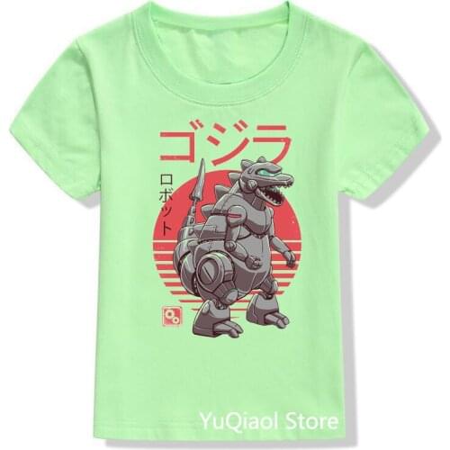 Childrens Kaiju Japan Anime Print Streetwear Green T shirt Graffiti Boys Teen Graphic Casual Harajuku Kids T Shirt Tops
