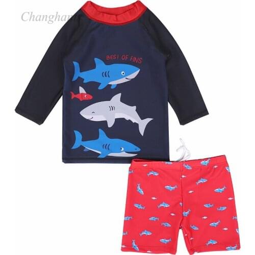 Boys Long Sleeve Rash Guard 2-10 Y Kids Surfing Suit Junior Swimming Wear Teen Swimsuit Toddler Sandy Beachear Child Swim Wear