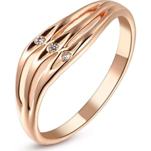 Brand TracysWing Rings for Women Genuine Austria Crystal Copper gold Color New Sale Hot #RG91736Rose