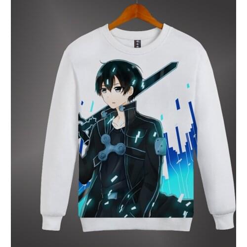 Unisex Anime Sword Art Online Kirito Asuna Cotton Hoodie pullover Sword Art Online SAO O Neck Casual Hoodie Jumper