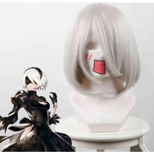 Neil Mechanical Era Dimension 2B Neil Silver Gray Face Cos Anime Wig Cosplay Game Perform Molding Female Short Hair Wig