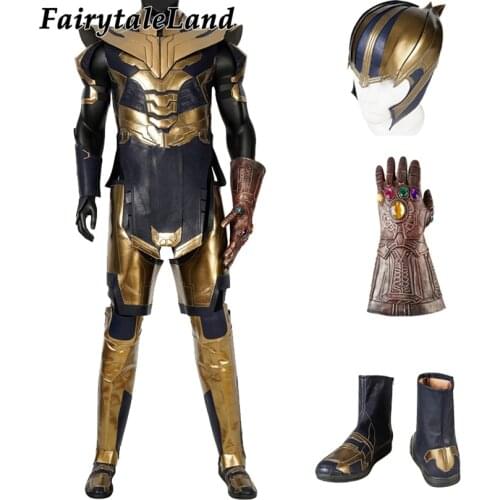End Game Cosplay Costume Villain Boss Battle Clothing With Infinity Gloves Halloween Carnival Outfit With Shoes