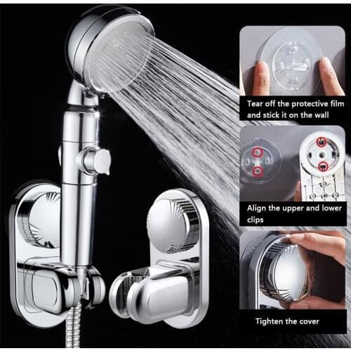 5 Modes Shower Head Bracket Adjustable Angle Wall Mount Stand Bathroom Support Fixing Base