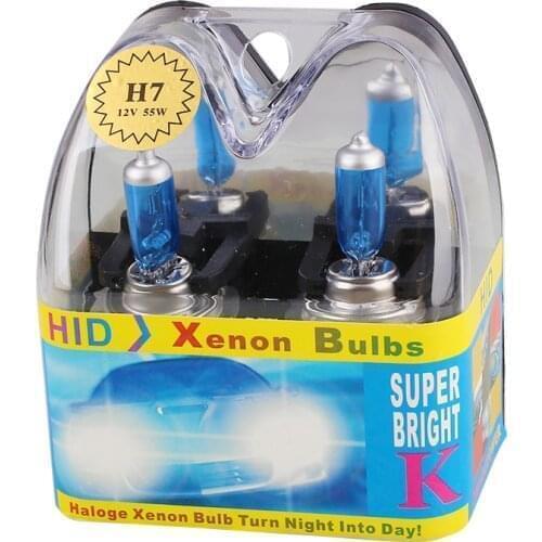 1pc 55W 8500K 12V H7 Xenon Light Halogen Bulb Lamp Ultra White Light Car Headlight Fog Light Car Light Source