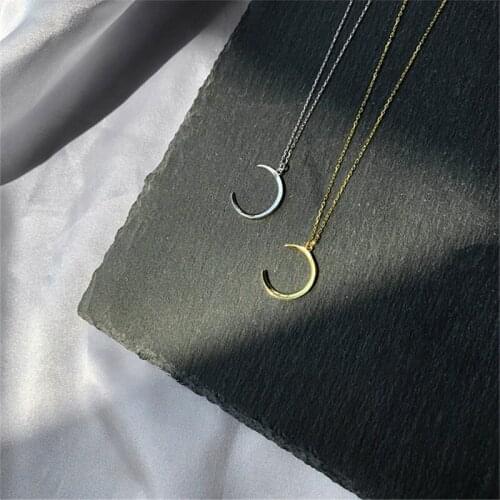 Liemjee Personality Fashion Jewelry Exquisite Silver Moon Necklace For Women Feature Namour Charm Gift All Seasons