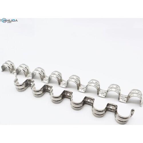 SONGZHI stainless steel row card 20/25mm continuous row of Maca line pipe card metal strip card line pipe water pipe row card