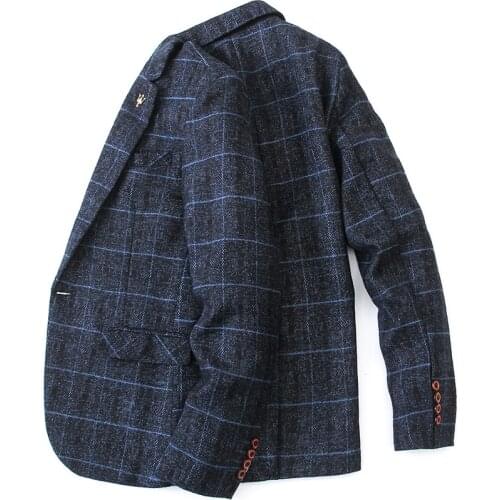 Mens new blazer blazer fashion striped plaid business casual small business suit is a handsome decoration a button suit