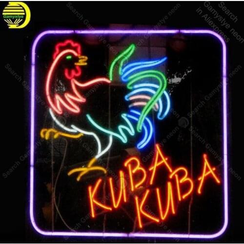 Neon sign For Kuba Cock Neon Bulb sign rooster display Iconic Beer bar Pub Handcraft Lamp advertise Letrero enseigne lumine