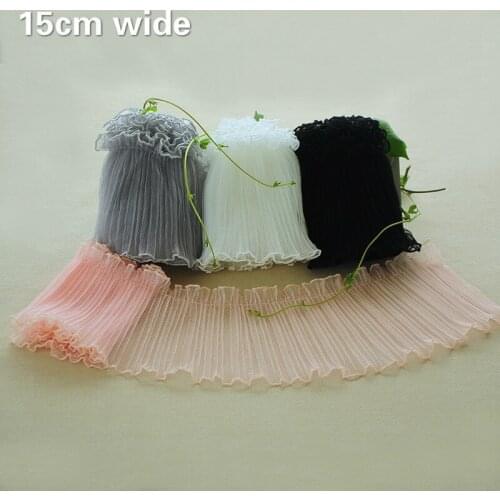 NEW African Organ Pleated Ruffled Tulle Lace Fabric DIY Tutu Skirt Making Material Pet Toy Doll Clothes Decoration Renda Trim