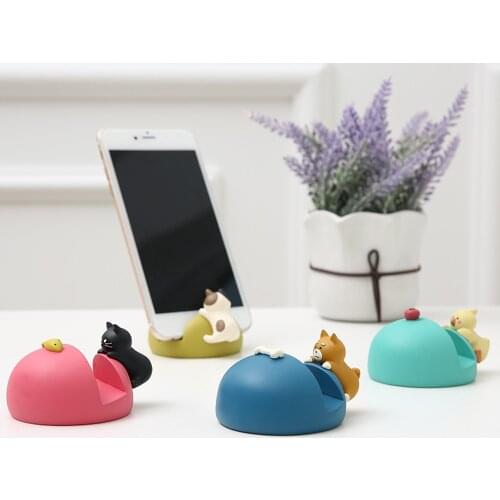 Cute Bear Cat Phone Stand Bracket Mobile Smart Phone Holder Desktop Decoration Support for iPhone/XiaoMi/Huawei/Samsung Case