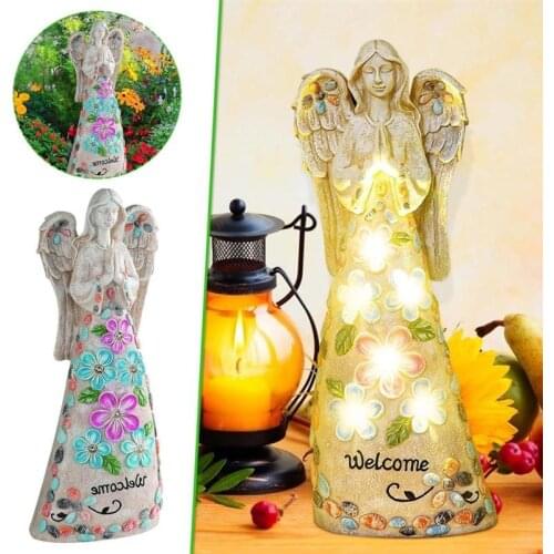 Solar Energy Angel Resin Lamp Courtyard Angel Statue Garden Decoration Outdoor Jardin Tuin Decoratie Garden Accessories Garten