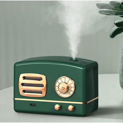 Retro Radio Shape Large Capacity Portable Desktop Air Humidifier USB Mist Maker Aroma Essential Oil Diffuser for Home Car Fogger