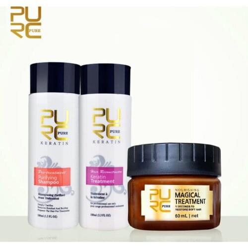 PURC Straightening and Repair damage hair Brazilian keratin treatment and 5 seconds Make Hair Soft Magical treatment mask 11.11