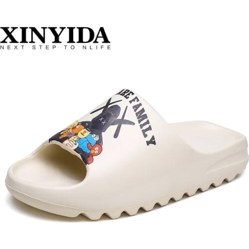 Unisex ROBOT Inspired Yzy Slides Breathable Cool Beach Sandals Lightweight Fish Mouth Summer Slippers Men Women Plus Size 34-46