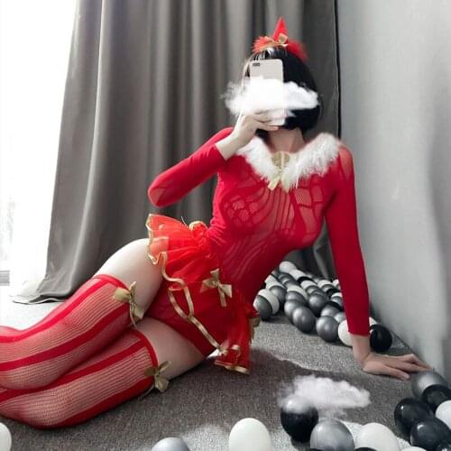 Adult Temptation Underwear Adult Sexy Lingerie Christmas Princess Costume COSPALY Halloween Cosplay Hollow Mesh Clothing
