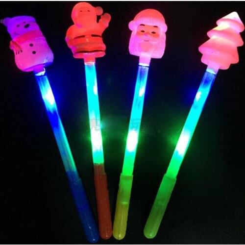 Glow Sticks Santa Claus Sticks Flashing Light Toy Christmas Celebration Festivities Ceremony Connect Decor