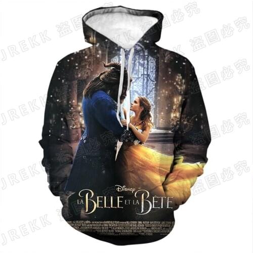Beauty and the Beast 3D Print Hoodies Cool Sweatshirts Men Women Children Fashion Long Sleeve Pullover Hoody Coat