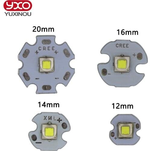 1 PCS CREE XML2 LED XM-L2 T6 U2 10W WHITE Neutral White Warm White High Power LED Emitter with 12mm 14mm 16mm 20mm PCB for DIY