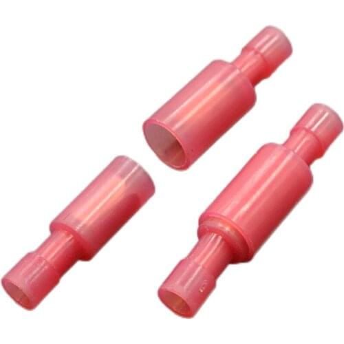 100 Red 22-16 Gauge Fully Insulated Nylon Bullet Connectors Wire Terminals Mates male & female free shipping